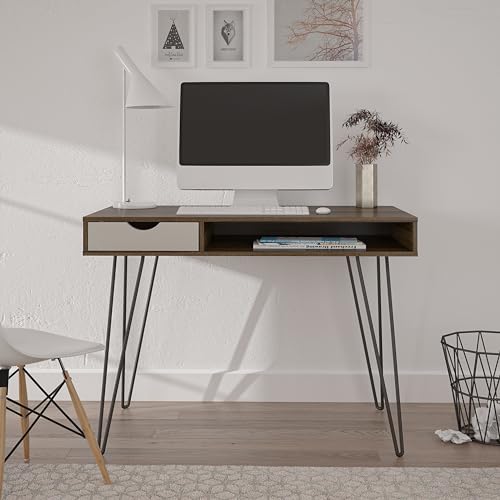 Concord Brown Oak Computer Desk with Storage